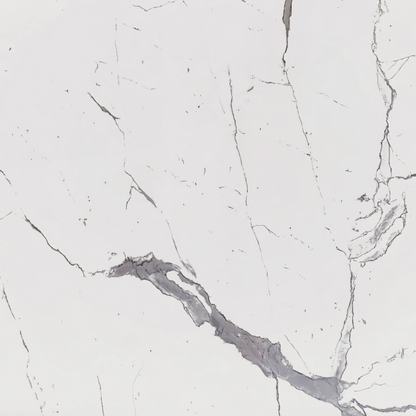 Statuarietto marble composite shower wall panel, fine Statuario style veining on white