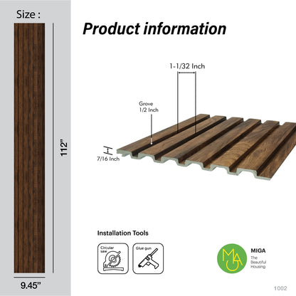 Alder Large Slatted Polypropylene Interior Decorative Wall Panel