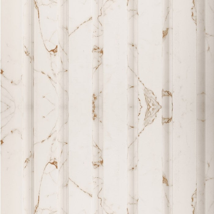 Gilded Vein Large Slatted Polypropylene Interior Decorative Wall Panel, marble look finish for interior wall cladding