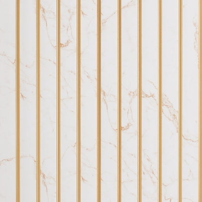 Gilded Vein Two-Tone Large Slatted Polypropylene Interior Decorative Wall Panel, polypropylene panel in a marble look finish
