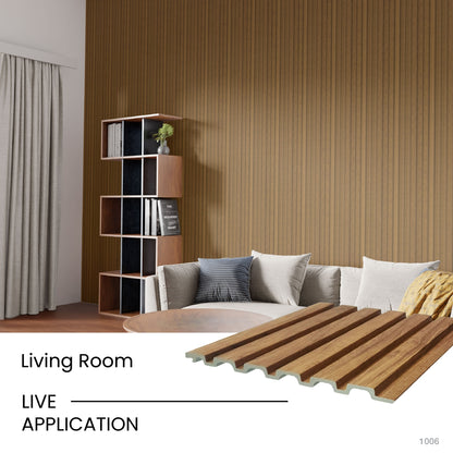 Golden Oak Large Slatted Polypropylene Interior Decorative Wall Panel