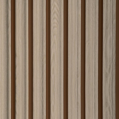 Ivory Wash Two-Tone Fluted Polypropylene Interior Decorative Wall Panel, polypropylene wall panel with a wood look surface