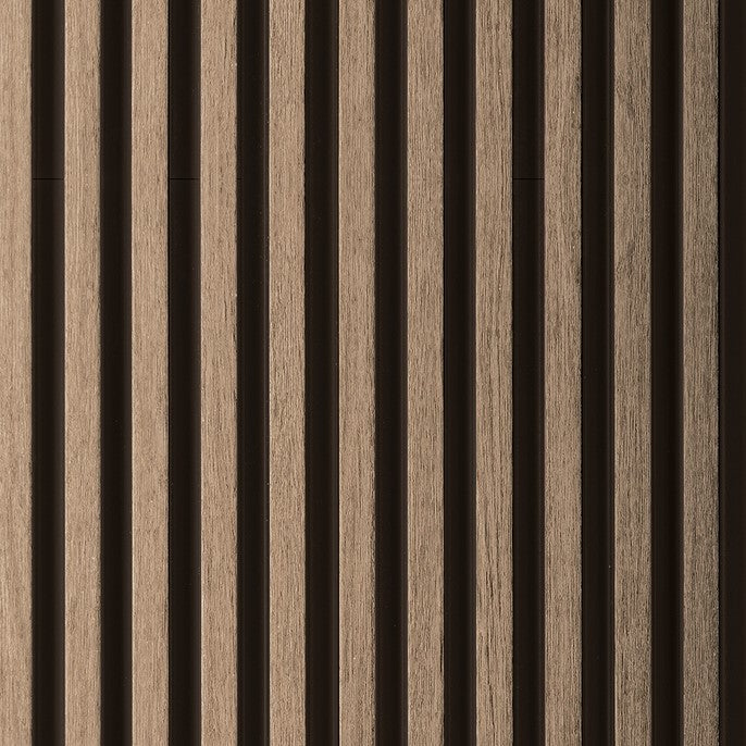 Light Oak Two-Tone Medium Slatted Polypropylene Interior Decorative Wall Panel, wood look finish for interior wall cladding