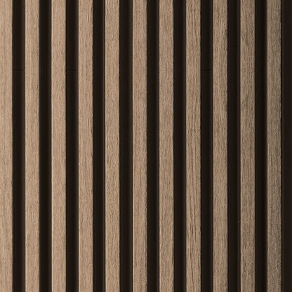 Light Oak Two-Tone Medium Slatted Polypropylene Interior Decorative Wall Panel, wood look finish for interior wall cladding
