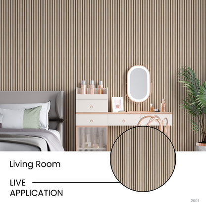 Maple Two-Tone Slatted Polypropylene Interior Decorative Wall Panel