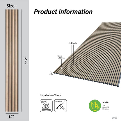 Maple Two-Tone Slatted Polypropylene Interior Decorative Wall Panel