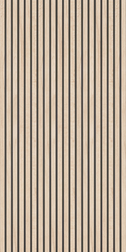 Maple Two-Tone Slatted Polypropylene Interior Decorative Wall Panel