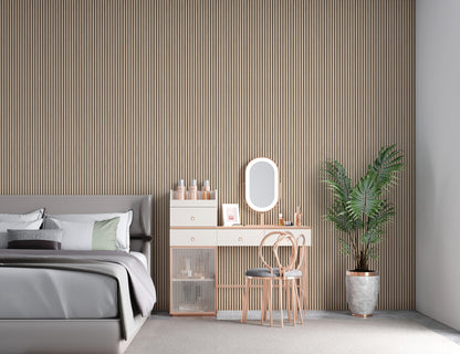 Maple Two-Tone Slatted Polypropylene Interior Decorative Wall Panel