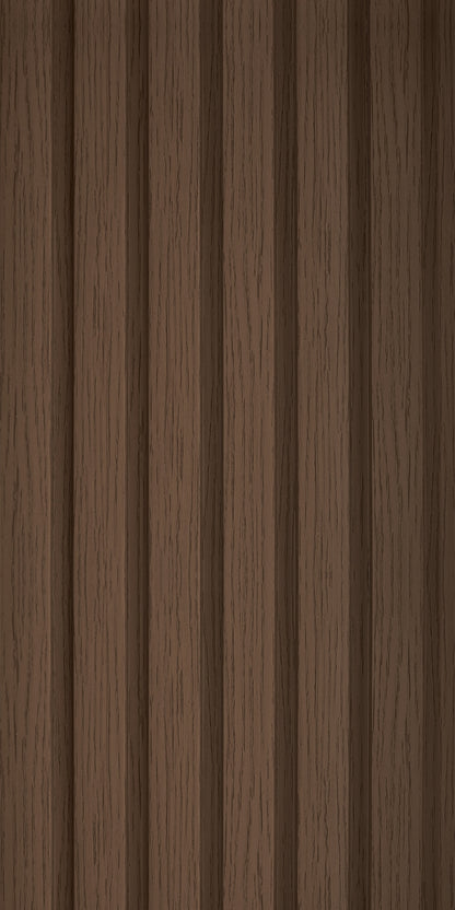 Walnut Large Slatted Polypropylene Interior Decorative Wall Panel