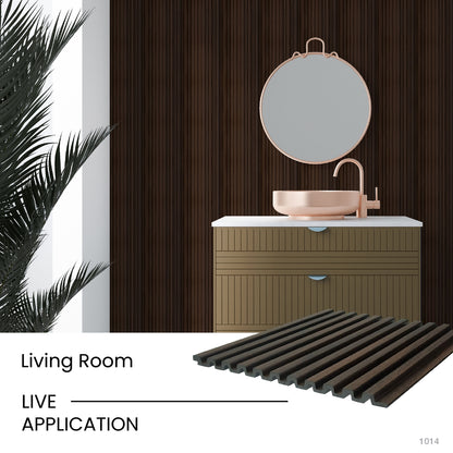 Wenge Slatted Polypropylene Interior Decorative Wall Panel