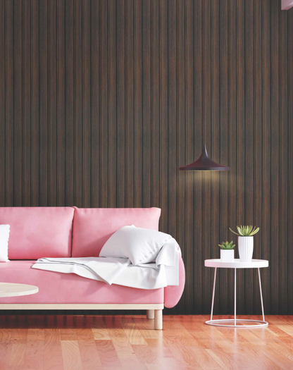 Wenge Slatted Polypropylene Interior Decorative Wall Panel