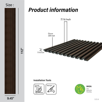 Wenge Slatted Polypropylene Interior Decorative Wall Panel