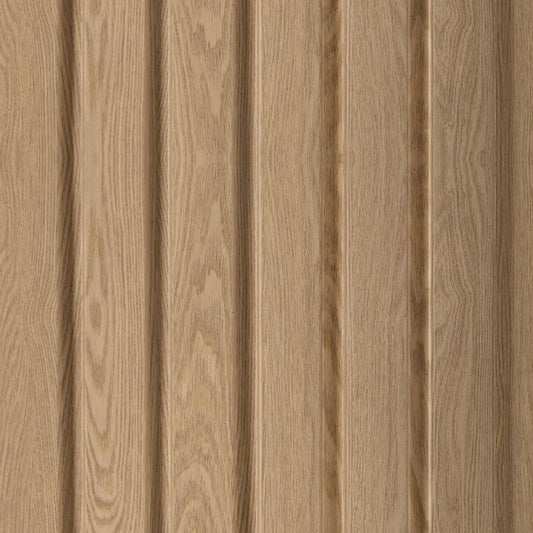 White Oak Large Slatted Polypropylene Interior Decorative Wall Panel