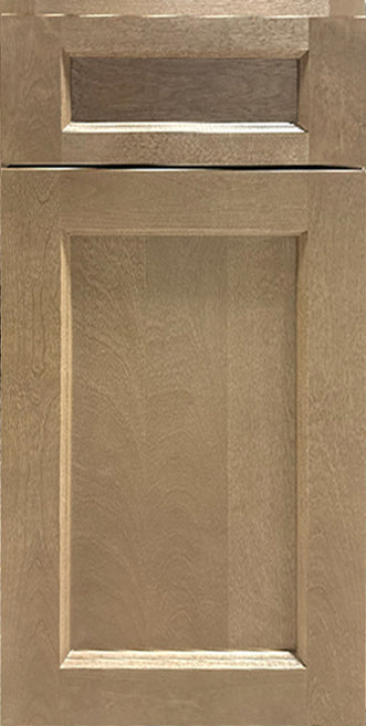 Canyon Glaze Double Shaker kitchen cabinet door sample in solid birch, American framed full overlay, Loey Collection