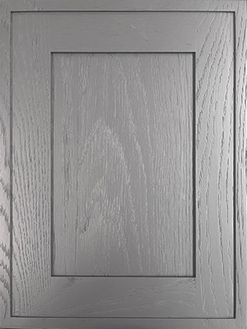 Grey Oak Elegant Shaker kitchen cabinet door sample in solid oak, American framed full overlay, Loey Collection