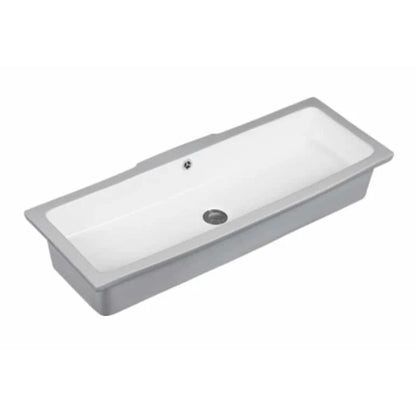 Ezekiel undermount bathroom sink in ceramic, rectangular