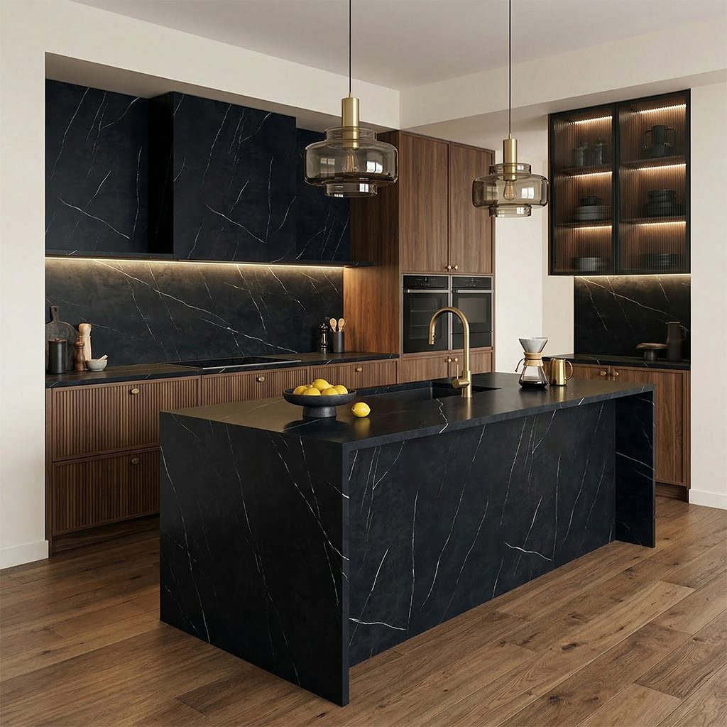 GM-Atlas Concorde HybridSlab™ Black Origin Rectified Porcelain Slab
