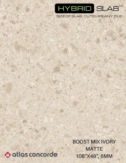 GM-Atlas Concorde HybridSlab™ Boost Mix Ivory Rectified Porcelain Slab