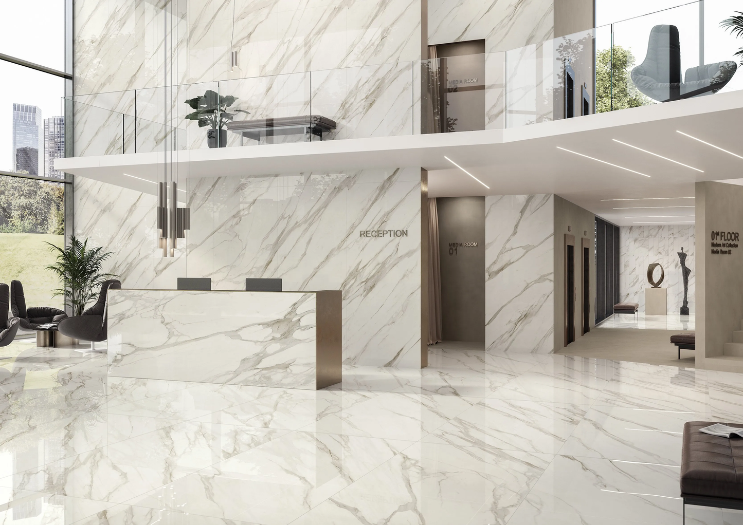 GM-Atlas Concorde HybridSlab™ Calacatta Bernini Rectified Porcelain Slab