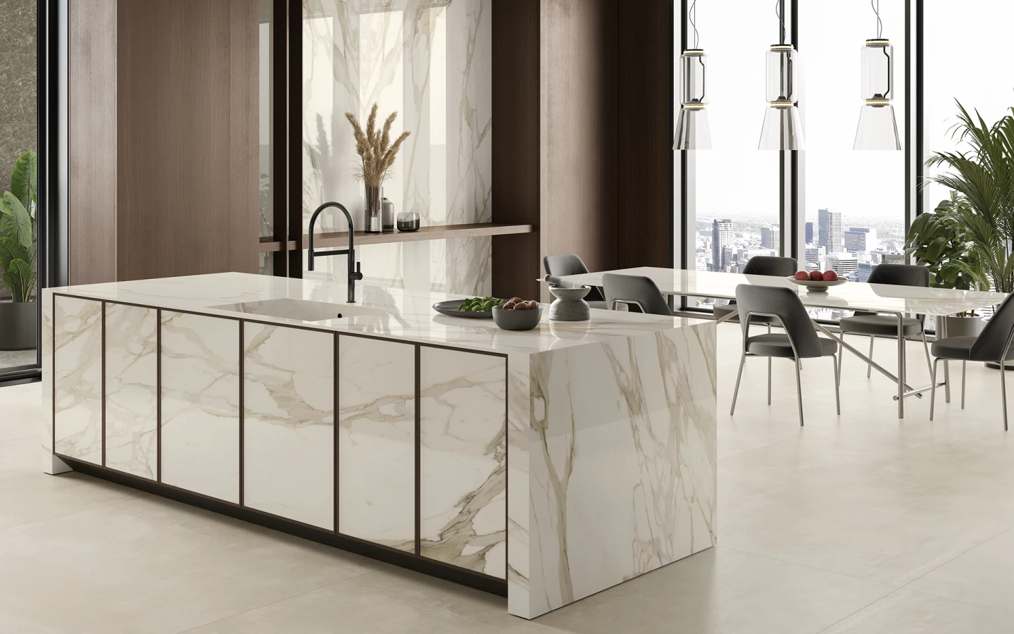 GM-Atlas Concorde HybridSlab™ Calacatta Bernini Rectified Porcelain Slab