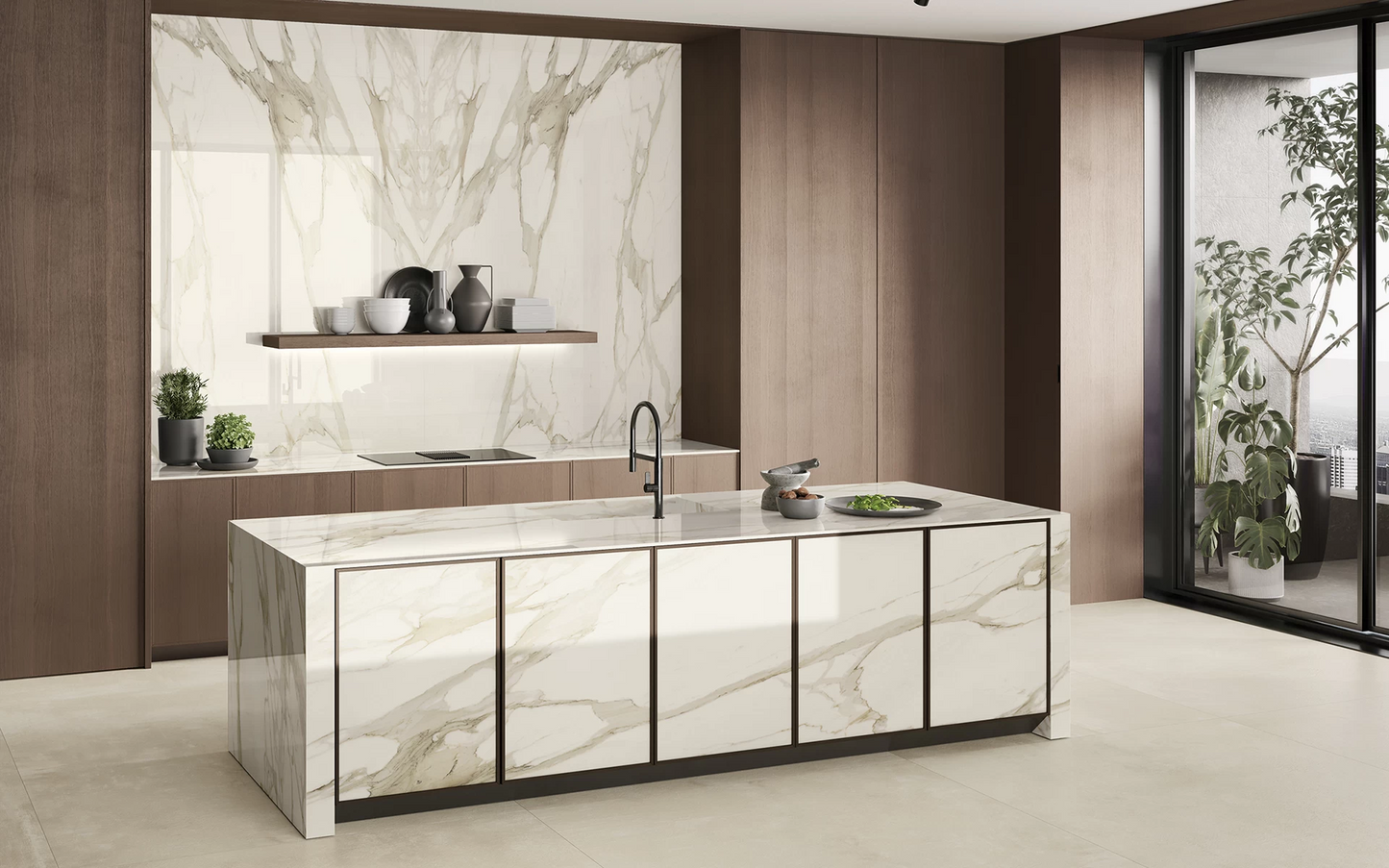 GM-Atlas Concorde HybridSlab™ Calacatta Bernini Rectified Porcelain Slab