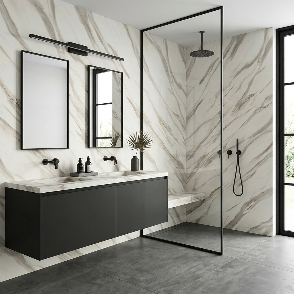 GM-Atlas Concorde HybridSlab™ Calacatta Bernini Rectified Porcelain Slab