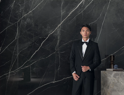 GM-Atlas Concorde HybridSlab™ Calacatta Black Rectified Porcelain Slab