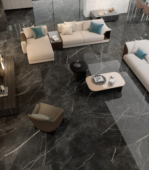 GM-Atlas Concorde HybridSlab™ Calacatta Black Rectified Porcelain Slab