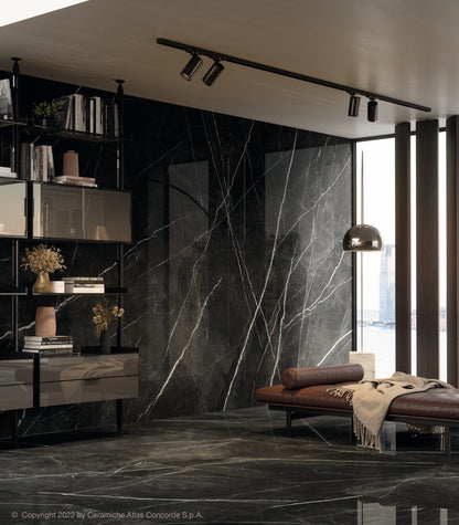 GM-Atlas Concorde HybridSlab™ Calacatta Black Rectified Porcelain Slab