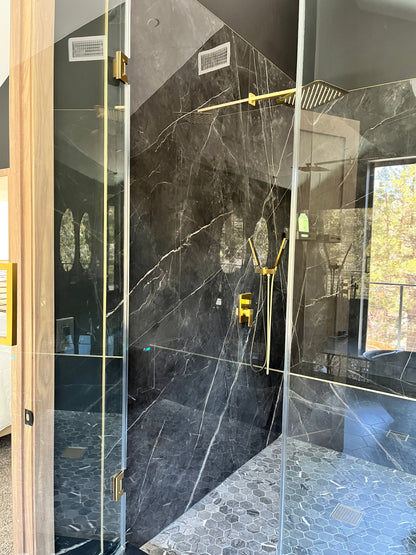 GM-Atlas Concorde HybridSlab™ Calacatta Black Rectified Porcelain Slab