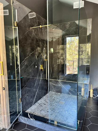 GM-Atlas Concorde HybridSlab™ Calacatta Black Rectified Porcelain Slab