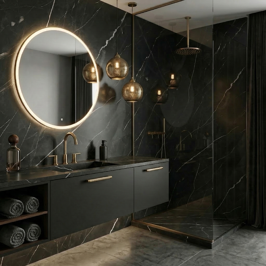 GM-Atlas Concorde HybridSlab™ Calacatta Black Rectified Porcelain Slab