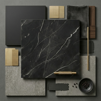 GM-Atlas Concorde HybridSlab™ Calacatta Black Rectified Porcelain Slab