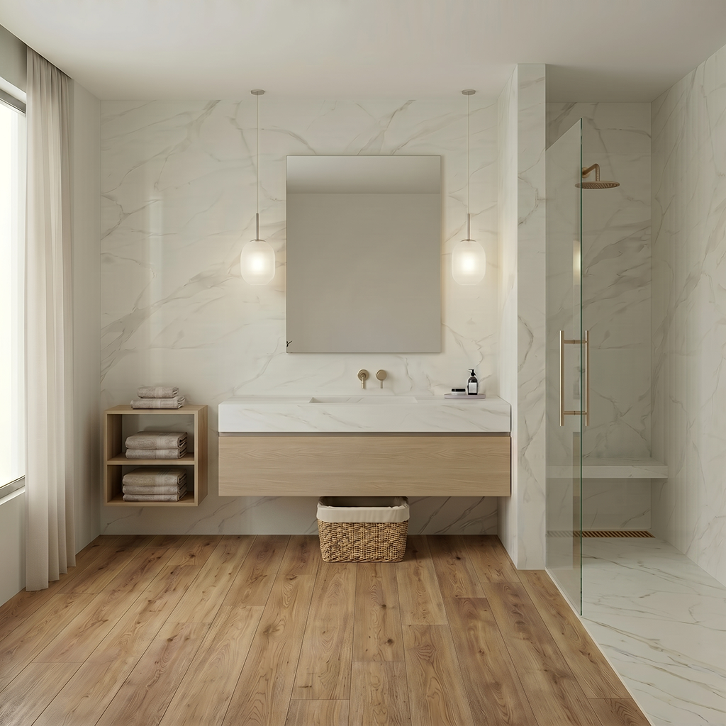 GM-Atlas Concorde HybridSlab™ Calacatta Delicato Rectified Porcelain Slab