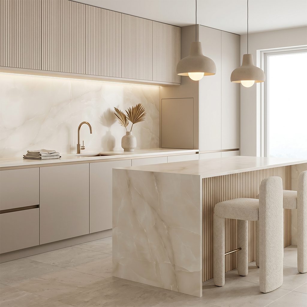 GM-Atlas Concorde HybridSlab™ Onyx White Rectified Porcelain Slab
