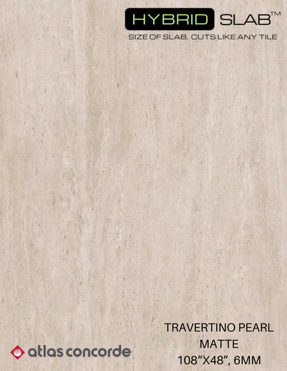GM-Atlas Concorde HybridSlab™ Travertine Pearl Rectified Porcelain Slab