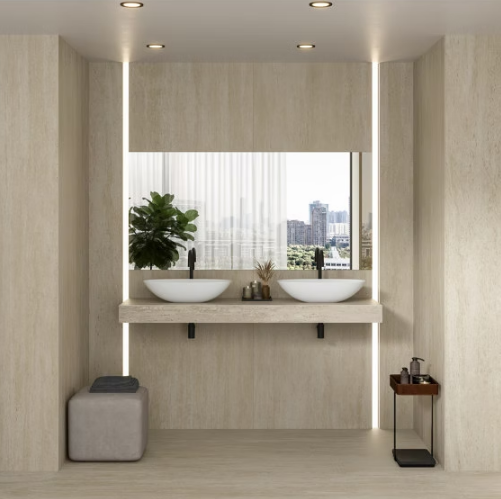 GM-Atlas Concorde HybridSlab™ Travertine Pearl Rectified Porcelain Slab