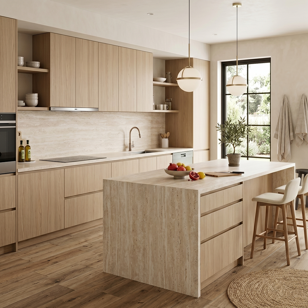 GM-Atlas Concorde HybridSlab™ Travertine Pearl Rectified Porcelain Slab