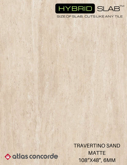 GM-Atlas Concorde HybridSlab™ Travertine Sand Rectified Porcelain Slab