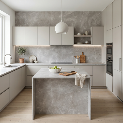 GM-Atlas Plan PorcelainTop™ Light Grey Stone Porcelain Slab