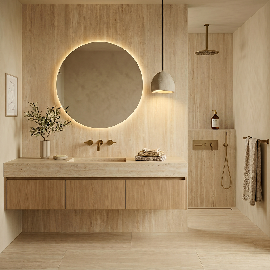 GM-Atlas Plan PorcelainTop™ Travertine Sand Porcelain Slab