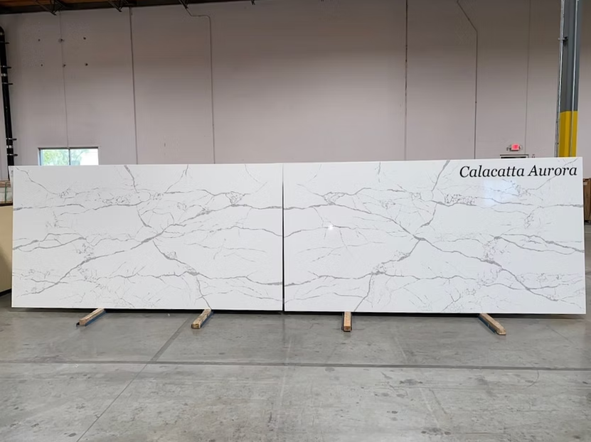GM-Calacatta Aurora Quartz Slab