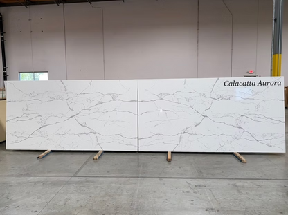GM-Calacatta Aurora Quartz Slab
