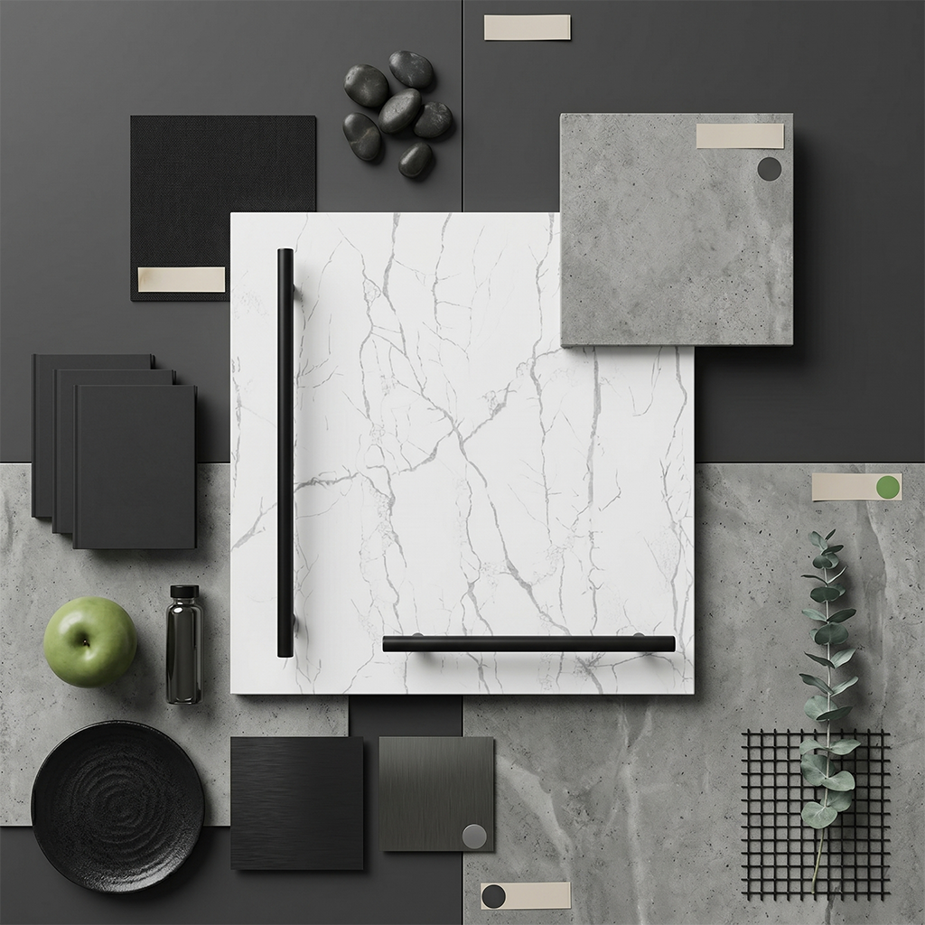 GM-Calacatta Aurora Quartz Slab
