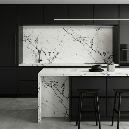GM-Calacatta De Cascada Quartz Slab