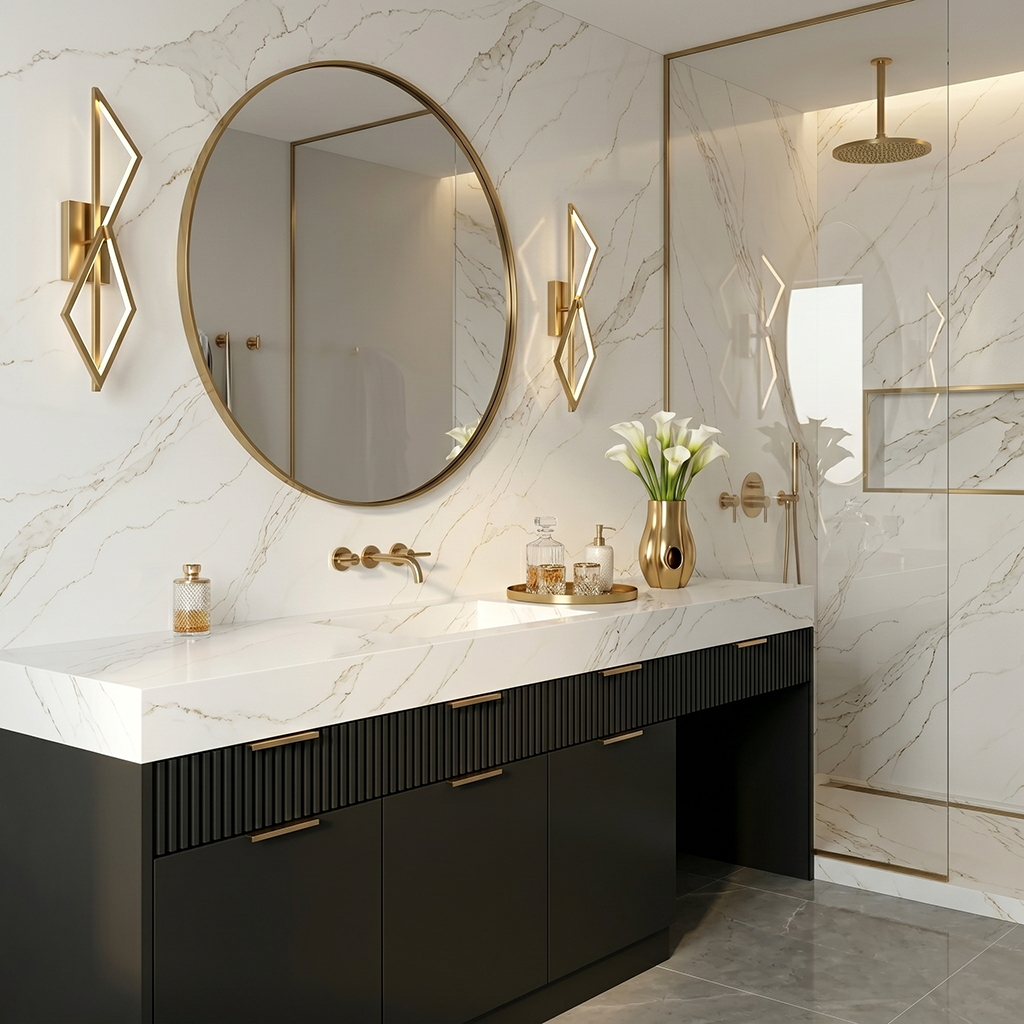 GM-Calacatta De Oro Quartz Slab
