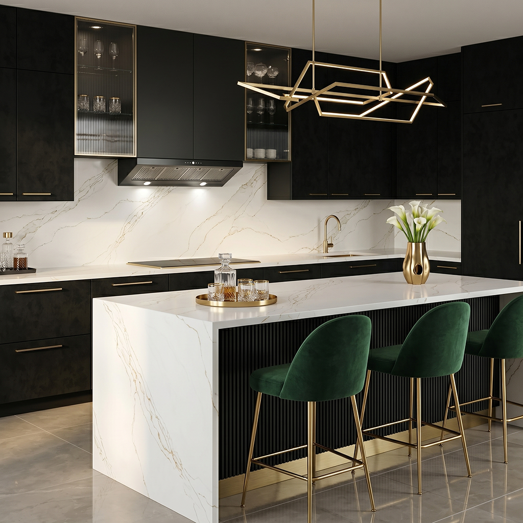 GM-Calacatta De Oro Quartz Slab