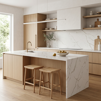 GM-Calacatta Del Sol Quartz Slab