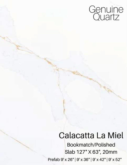 GM-Calacatta La Miel Sintera Silica-Free Quartz Slab