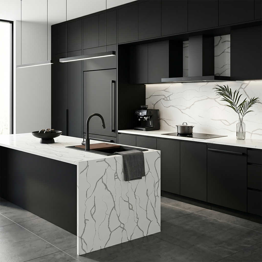 GM-Calacatta Luna Quartz Slab